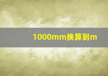 1000mm换算到m