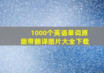 1000个英语单词原版带翻译图片大全下载