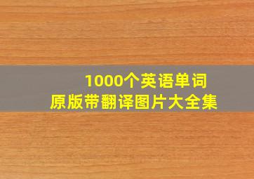 1000个英语单词原版带翻译图片大全集