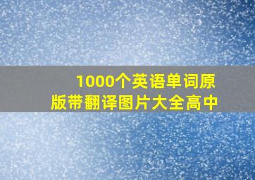 1000个英语单词原版带翻译图片大全高中