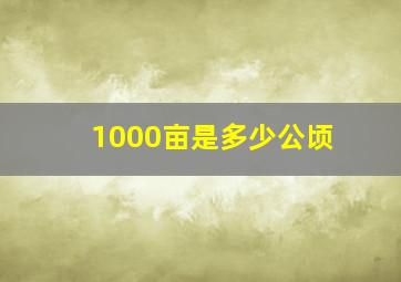 1000亩是多少公顷