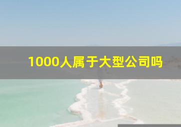 1000人属于大型公司吗