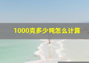 1000克多少吨怎么计算