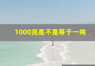 1000克是不是等于一吨