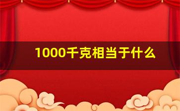 1000千克相当于什么