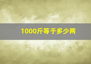 1000斤等于多少两