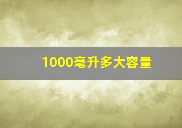 1000毫升多大容量