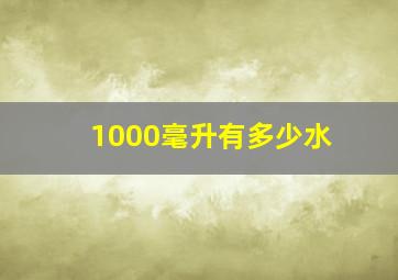 1000毫升有多少水