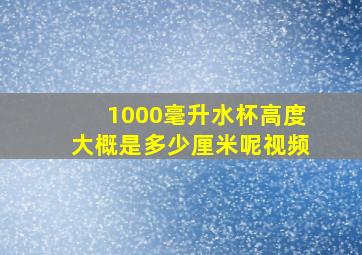 1000毫升水杯高度大概是多少厘米呢视频