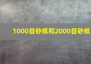 1000目砂纸和2000目砂纸