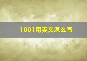 1001用英文怎么写