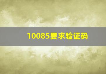 10085要求验证码