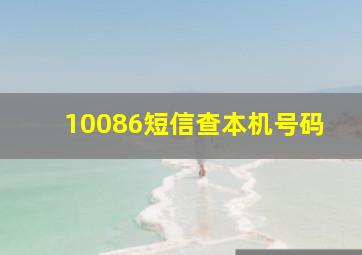 10086短信查本机号码