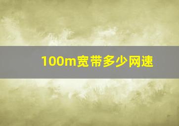 100m宽带多少网速