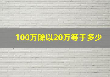 100万除以20万等于多少