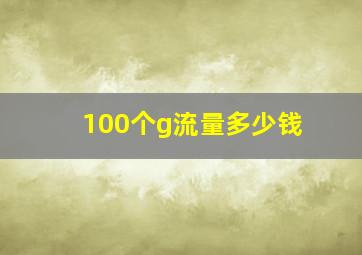 100个g流量多少钱