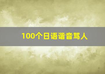 100个日语谐音骂人