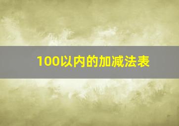 100以内的加减法表