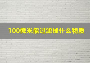 100微米能过滤掉什么物质