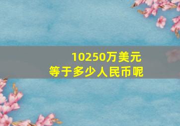 10250万美元等于多少人民币呢