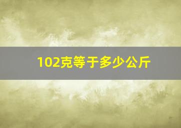 102克等于多少公斤