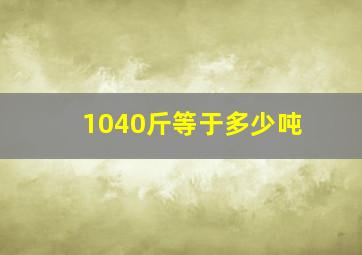 1040斤等于多少吨