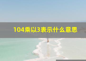 104乘以3表示什么意思