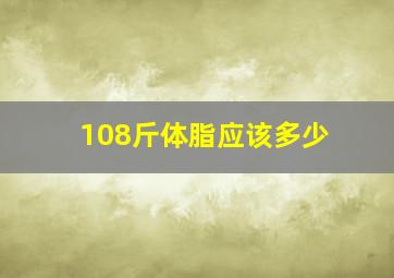 108斤体脂应该多少