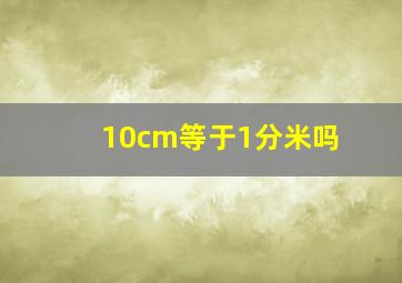 10cm等于1分米吗