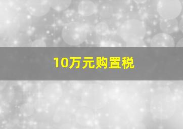 10万元购置税