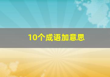 10个成语加意思