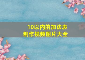 10以内的加法表制作视频图片大全