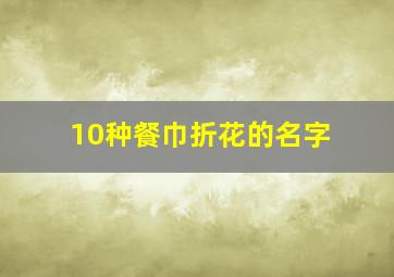 10种餐巾折花的名字