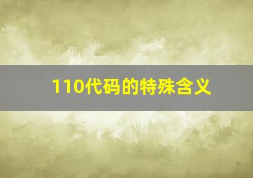 110代码的特殊含义