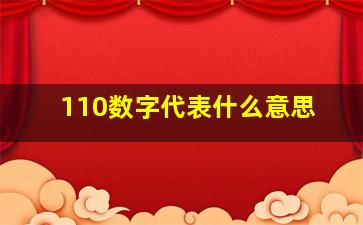 110数字代表什么意思