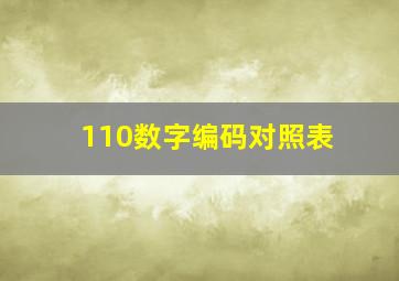 110数字编码对照表