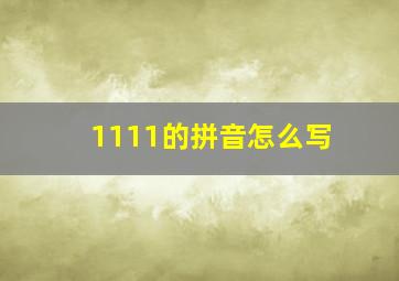 1111的拼音怎么写