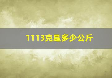 1113克是多少公斤