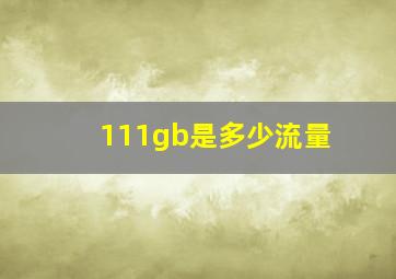 111gb是多少流量