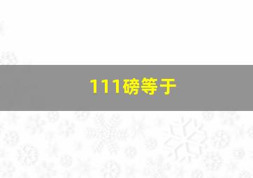 111磅等于