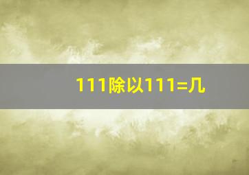 111除以111=几