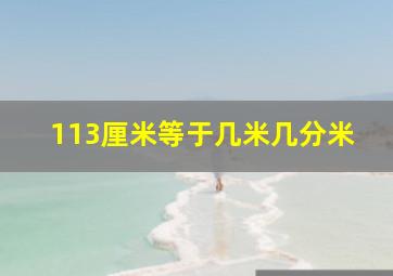 113厘米等于几米几分米