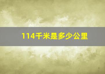 114千米是多少公里