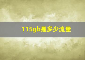 115gb是多少流量