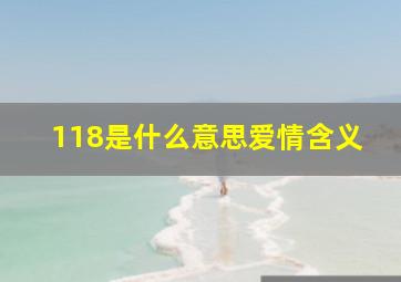 118是什么意思爱情含义