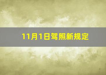 11月1日驾照新规定