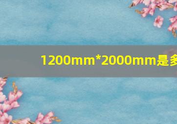 1200mm*2000mm是多长