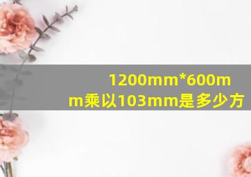 1200mm*600mm乘以103mm是多少方