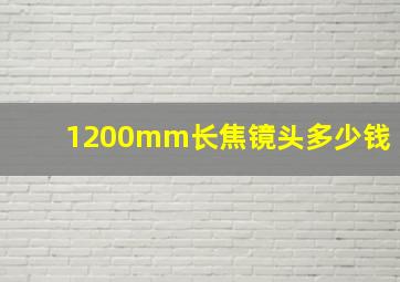 1200mm长焦镜头多少钱