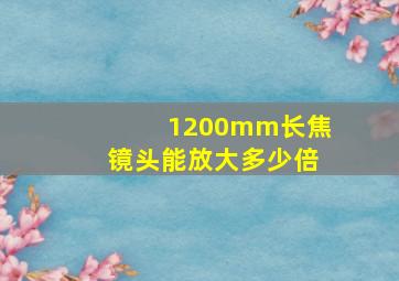 1200mm长焦镜头能放大多少倍